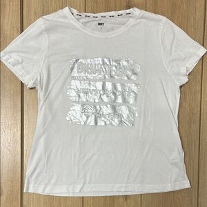 DKNY White Graphic Relaxed Tee